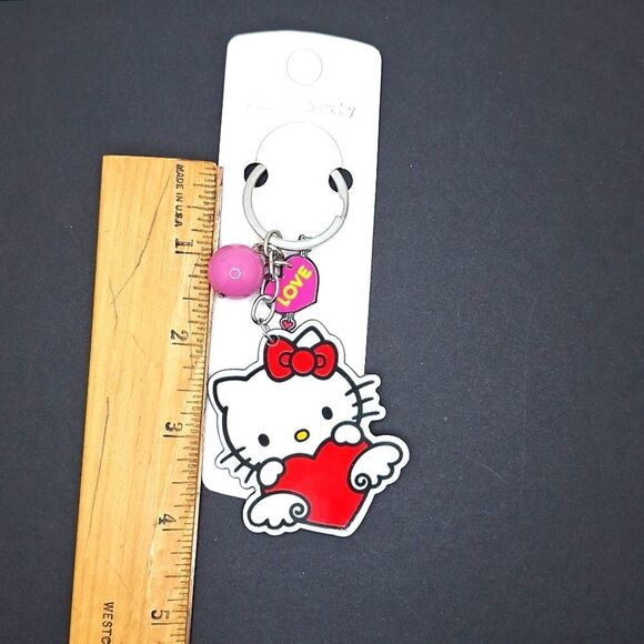 Hello kitty with heart keychain keyring charm accessory love gift idea - Picture 3 of 3